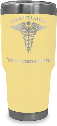 Miniatura 8 de LaserGram Vaso aislado al vacío de 20 onzas, radiología, grabado personalizado incluido (azul claro)