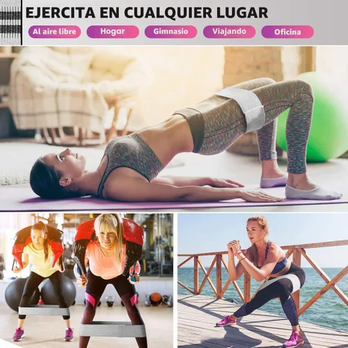Miniatura 3 de Renoj Resistance Bands for Working Out: 3-Set Professional Exercise Bands for Pilates, Yoga, Home Gym, Booty, Leg Training Heavy/Medium/Light Negro
