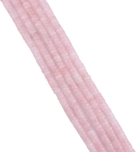 Miniatura 3 de BEADIA Cuentas Espaciadoras de Cuarzo Rosa Natural en Forma de Tapa de Cristal Semipreciosas Sueltas para Hacer Joyas de Encaje 6mmx3mm 38cm Cristal