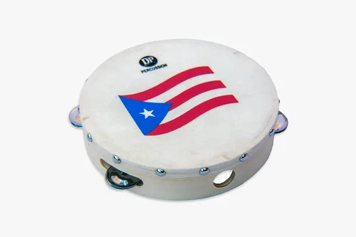 Miniatura 6 de DP Music Parranda Kit de percusión con bolsa de transporte, pandereta de bandera de Puerto Rico de 8 pulgadas, claves, Güiro y Maracas de plástico