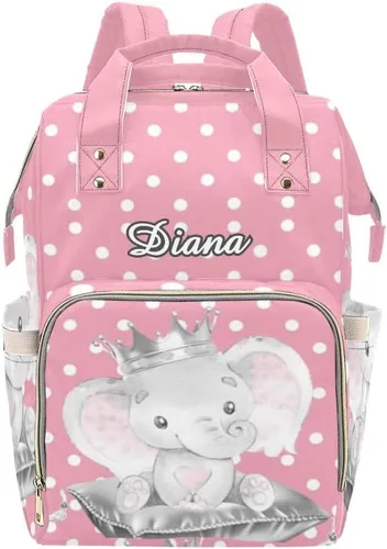Miniatura 8 de XOZOTY Mochila de pañales de dibujos animados de vaca linda con nombre para hombres y mujeres de enfermería personalizada bolsas de bebé hombro