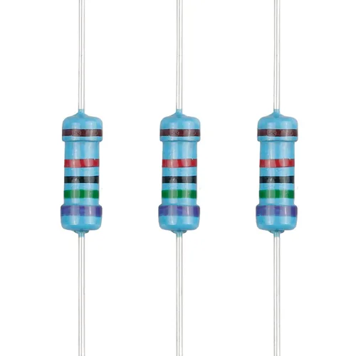 Miniatura 20 de 100 resistencias de 1 ohm 1/2 W (0.5 vatios) ±1% tolerancia de película metálica, resistencia fija de múltiples valores de resistencia opcional
