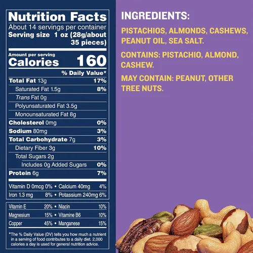 Miniatura 2 de PLANTERS Deluxe Pistachio Mix - Mezcla de pistachos, bocadillos para fiestas, proteína a base de plantas, lata de 14.5 onzas