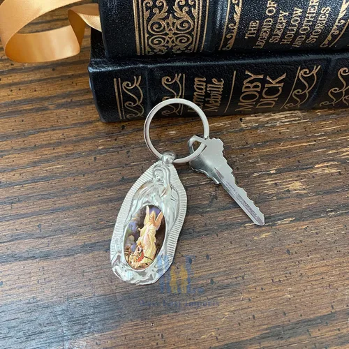 Miniatura 6 de 12 piezas personalizadas de bautismo de recuerdo de fiesta, llavero de metal de ángel de la guarda, regalo de bautizo para grabado de invitados