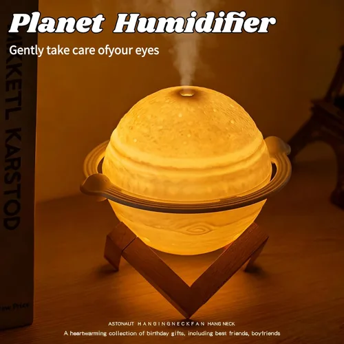 Miniatura 2 de Mini humidificador, lámpara de luna, humidificador de escritorio con luz nocturna LED, rociador intermitente de 2 engranajes, humidificadores