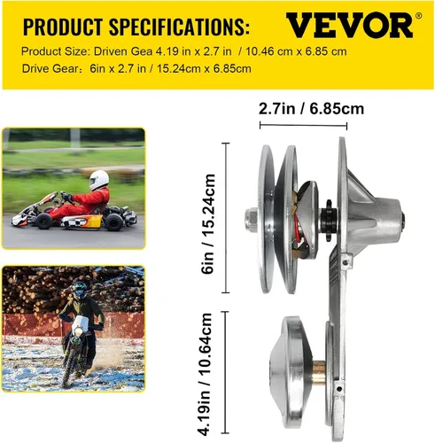 Miniatura 7 de VEVOR Convertidor de par, kit convertidor de par 30 Series 212 Predator Go Kart, juego de embrague Comet para Mini Bike, polea de controlador de 3/4