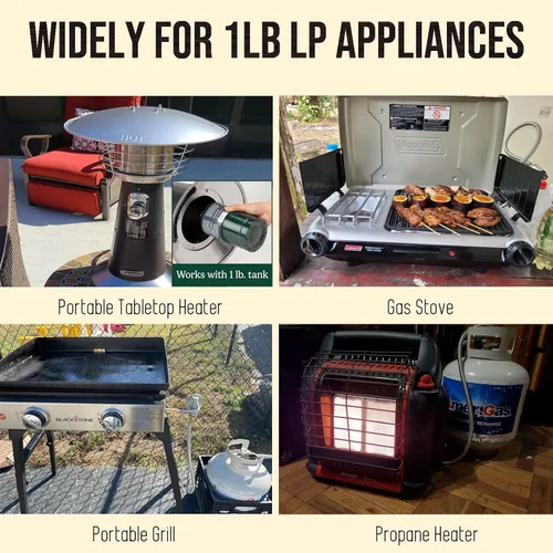 Miniatura 4 de Manguera adaptadora de propano de 4 pies, convertidor de 1 libra a 20 libras, extensión de manguera de propano para tanque de 5-40 libras, reemplaza