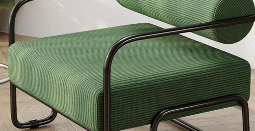 Miniatura 7 de Yogald - Silla decorativa moderna, con marco de metal, cómoda y suave silla de lectura tapizada, para sala de estar, dormitorio, oficina en casa