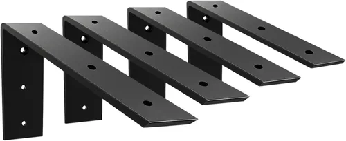 Miniatura 31 de WINKER Soporte para encimera, paquete de 2 unidades resistente de soporte oculto en L para estante de 3/8 pulgadas de grosor, 10 x 6 x 2.5 pulgadas