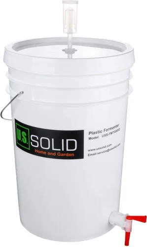 Miniatura 7 de U.S. Solid Fermentador de plástico – Cubo de fermentación de grado alimenticio de 5 galones fermentador de elaboración casera con espita y esclusa