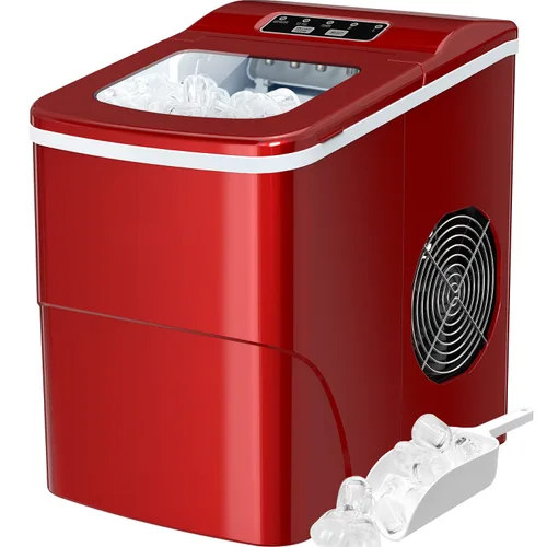 Miniatura 26 de Silonn - Máquina para hacer hielo con encimera, 9 cubos listos en 6 minutos, 26 libras en 24 horas, máquina de hielo autolimpiante con cuchara