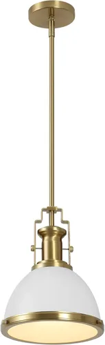 Miniatura 20 de JONATHAN Y JYL9536C - Lámpara colgante de cúpula industrial moderna de 13 pulgadas, lámpara colgante de granja en blanco y cromo, iluminación