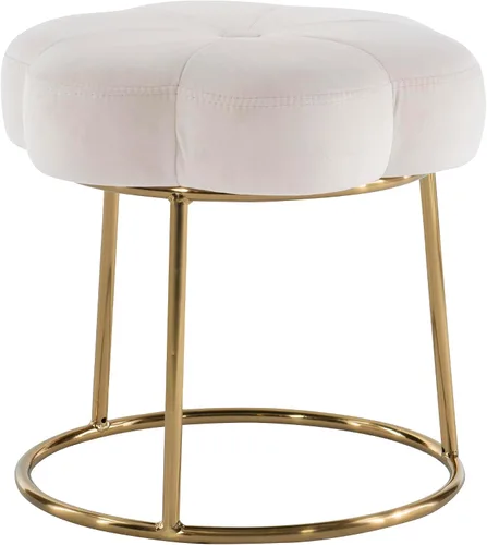 Miniatura 21 de Linon Talulah - Taburete decorativo y tocador verde claro y dorado