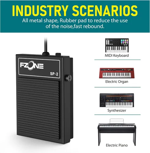 Miniatura 3 de Pedal de resonancia compacto FZONE para teclados, pianos digitales, sintetizadores, módulos de tono, máquinas de tambor, todo metal, diseño pesado