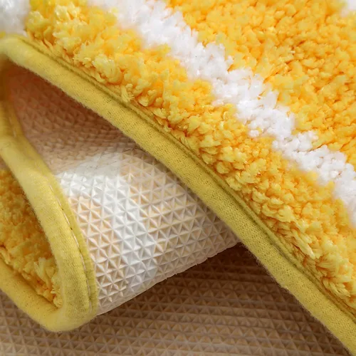 Miniatura 4 de Alfombra de baño de microfibra semicircular de 19.7 x 31.5 pulgadas, suave, antideslizante, para cocina, dormitorio, ducha de goma para suelo, sala