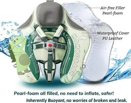 Miniatura 3 de Mambobaby Float Deluxe - Flotador de piscina para bebés: entrenador de natación seguro y cómodo para bebés y niños pequeños, diseño no inflable