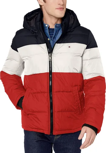 Miniatura 29 de Tommy Hilfiger - Chaqueta acolchada con capucha de relleno alternativo para hombre (tallas estándar y para personas grandes y altas)