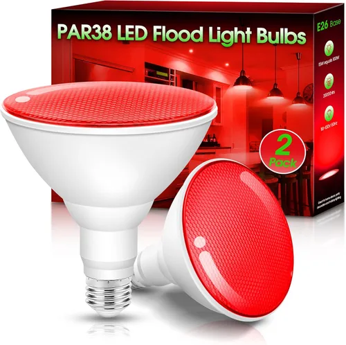 Miniatura 14 de Fulighture Paquete de 2 bombillas de inundación verdes, PAR38 de 15 W (equivalente a 100 W) E26, bombillas LED verdes de inundación para exteriores