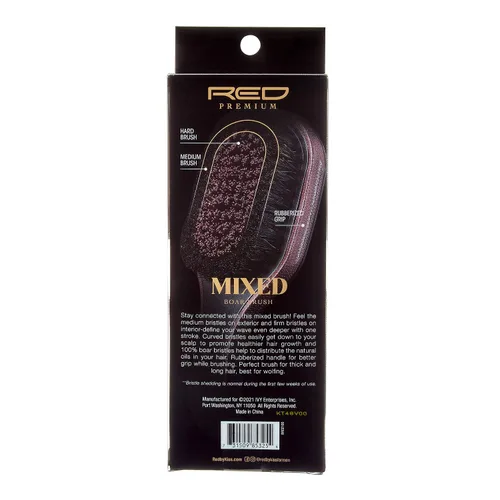 Miniatura 6 de Rojo Premium 2 cerdas en 1 cuerpo mixto Club Boar Brush X BowWow (medio y duro)