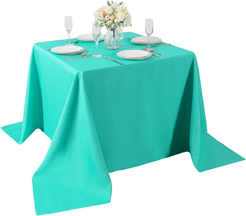 Miniatura 101 de Cupuamon - Mantel rectangular de 60 x 84 pulgadas, tela de poliéster lavable para decoración de bodas, fiestas, cenas y banquetes
