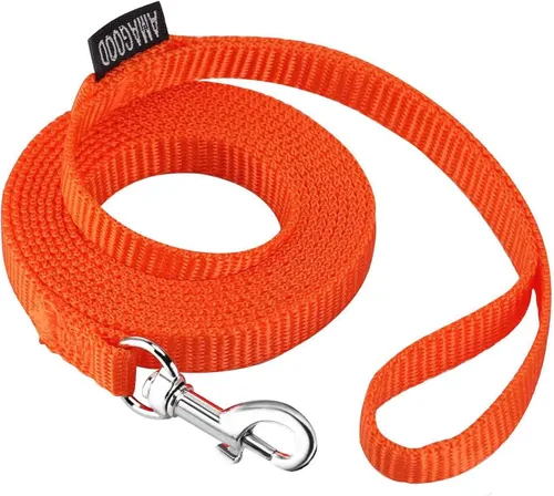 Miniatura 59 de AMAGOOD 6 pies de correas para cachorros/perros, correa de estilo tradicional resistente con gancho de cuello fácil de usar, correa para perros Negro