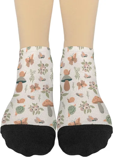 Miniatura 2 de Calcetines de corte bajo para mujer, calcetines invisibles, calcetines atléticos de moda, lindos hongos, hongos divertidos, hongos mágicos, plantas
