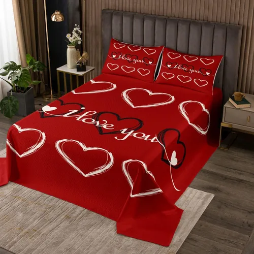 Miniatura 8 de Erosebridal Colcha romántica con diseño de vaca, diseño de corazón rojo, árbol de San Valentín, diseño de árbol de San Valentín, diseño floral