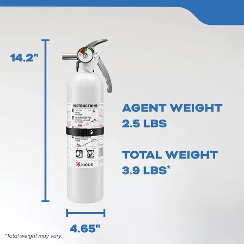 Miniatura 8 de Kidde Extintor de Incendios para Barcos, de Un Solo Uso 10BC Coast Guard Approved Marine Extinguisher for Small Flammable Liquids/Gases and
