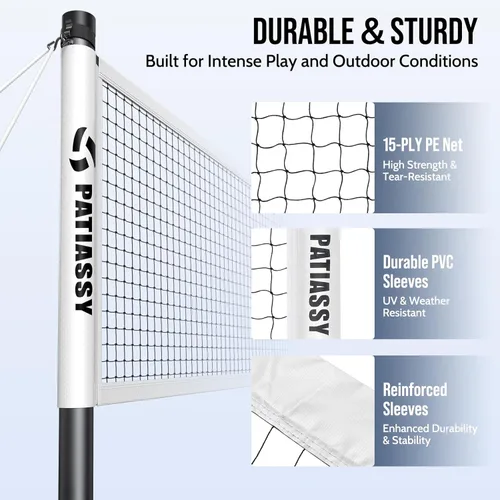 Miniatura 9 de Badminton Set for Backyard, Outdoor Badminton Net with Anti-Sag Design, 4 Professional Badminton Rackets, 4 Shuttlecocks and Carry Bag for Lawn or