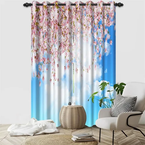 Miniatura 160 de Cortinas japonesas con pintura de tinta, monte Fuji, sol rojo, puesta de sol, hojas de bambú, cortinas de ventana para dormitorio, sala de estar