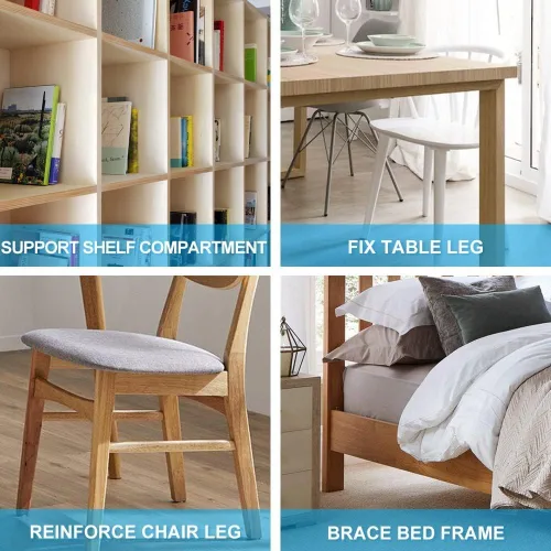 Miniatura 5 de FATLODA 18 piezas de soportes en L y soportes de esquina, soportes de ángulo recto de acero inoxidable para estanterías y muebles con 72 tornillos