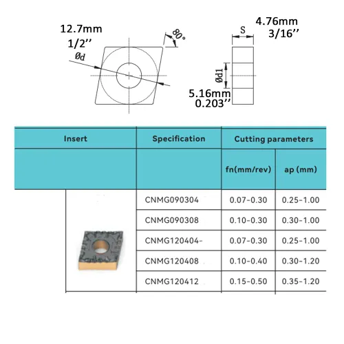 Miniatura 4 de Insertos de torneado de carburo CNMG 432 Cnmg120408 para acabado de acero de corte, inserto Cnmg para herramientas de torneado de torno, 10 uds.