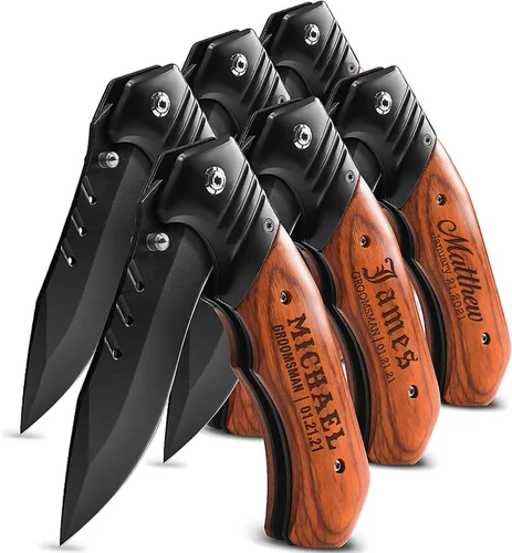 Miniatura 8 de Cuchillo de bolsillo grabado personalizado para hombres, cuchillo con nombres personalizados, idea para papá, novio, él, marido, hijo, día