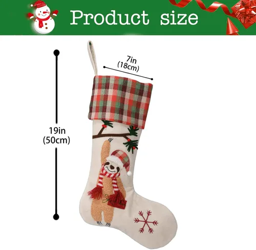 Miniatura 2 de 2025 Adornos de Calcetín de Gnomo de Navidad Personalizados, Calcetines de Barba de Santa de Felpa de Piel Sintética, Decoraciones del Hogar Regalos