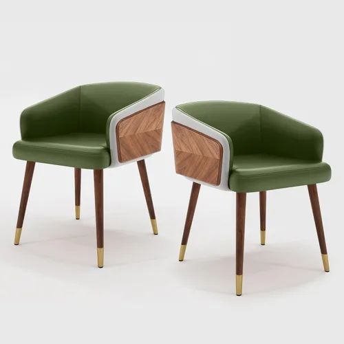 Miniatura 24 de ARTPLAN Juego de 2 sillas de comedor, sillas decorativas tapizadas de tela para sala de estar, sillas de brazo para muebles de interior del hogar