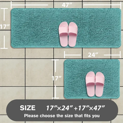 Miniatura 36 de Alfombra de baño pequeña de 12 x 18 pulgadas, lavable y absorbente, antideslizante, alfombra de baño de felpilla gruesa y suave para baño, ducha
