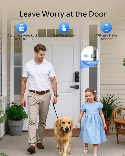 Miniatura 6 de Philips - Cerradura inteligente WiFi con manija, cerradura de puerta sin llave con reconocimiento de huellas dactilares y puente WiFi, cerraduras