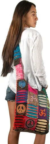 Miniatura 3 de Hobo - Bolso de hombro colorido para mujer, estilo hippie, bohemio (paz)