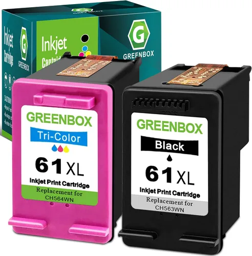 Reemplazo del cartucho de tinta remanufacturada GREENBOX para 61XL 61 XL usado en Envy 4500 5530 5534 5535 Deskjet 1000 1010 1510 1512 2540 3050