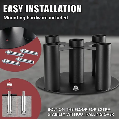 Miniatura 5 de Soporte para barra de almacenamiento, soporte vertical resistente para el hogar y gimnasio comercial, se adapta a barras olímpicas de 2 pulgadas