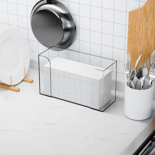 Miniatura 6 de Dispensador de toallas de papel de baño transparente, soporte para toallas de papel acrílico triple de 11 pulgadas de largo, dispensador de toallas