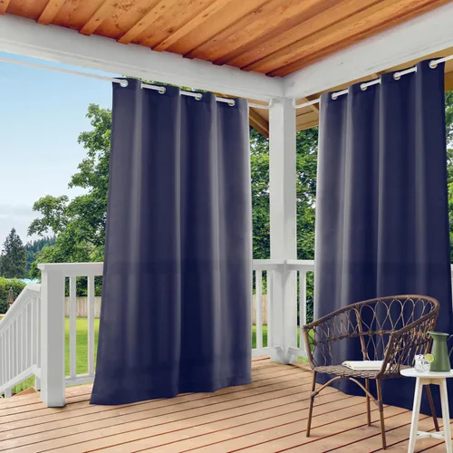 Miniatura 20 de TOWN & COUNTRY BASICS Cabana Cortinas Sólidas de Peso Pesado para Interiores y Exteriores, Opacidad de Filtrado de Luz con Ojales en la Parte Verde
