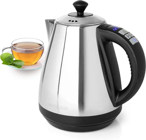 Mixpresso Hervidor Eléctrico con Control de Temperatura, Hervidor de Agua Caliente Eléctrico, Inalámbrico, Capacidad de 1 Litro, Mantener Caliente e