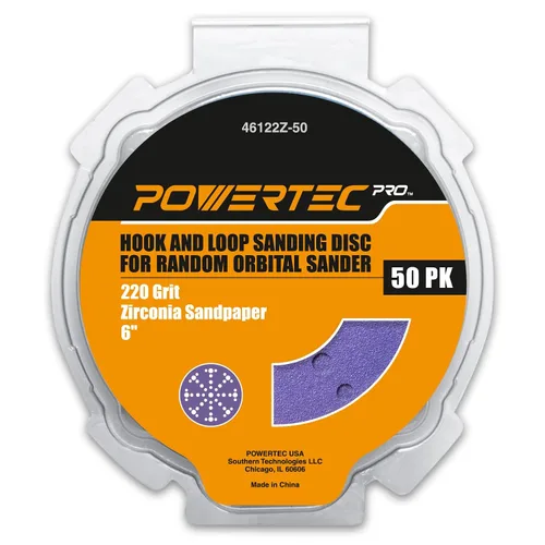 Miniatura 18 de POWERTEC PRO 45900C-45 - Disco de lijado surtido de 9 agujeros de 5 pulgadas, grano 80/120/220, discos de respaldo de gancho y bucle de cerámica