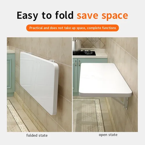 Miniatura 3 de SAHUL Mesa plegable montada en la pared, resistente con soporte, para lavandería, cocina, bar en casa, cocina y comedor, oficina, mesa Amarillo