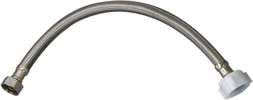 Plumb Pak PP23843 E-Z Tubo de suministro de inodoro, 1/2 pulgada de compresión X 7/8 pulgadas Ballcock, 12 pulgadas de largo, acero inoxidable