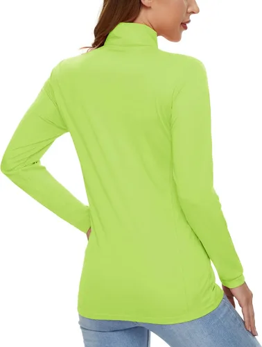 Miniatura 3 de CRYSULLY Camisas de manga larga para mujer, protección solar, cremallera de 14, de verano, de secado rápido
