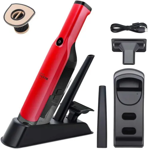 Miniatura 7 de Aspiradora de mano inalámbrica, succión de alta potencia de 15KPA, carga rápida USB, aspiradora de automóvil con base de almacenamiento, quitapolvo