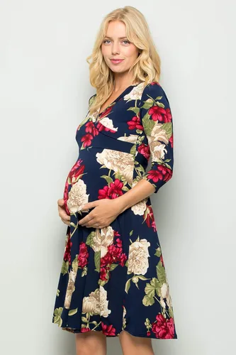 Miniatura 5 de My Bump Vestido de maternidad floral para mujer (fabricado en Estados Unidos)