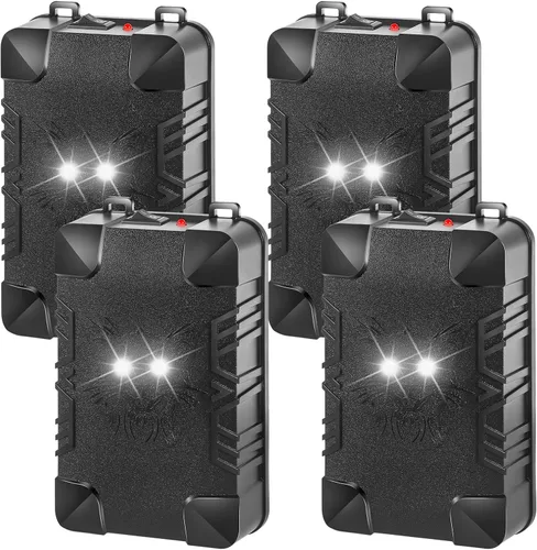 Repelente ultrasónico de roedores para motor de automóvil, paquete de 4 unidades de disuasión de ratones bajo el capó con luces intermitentes,